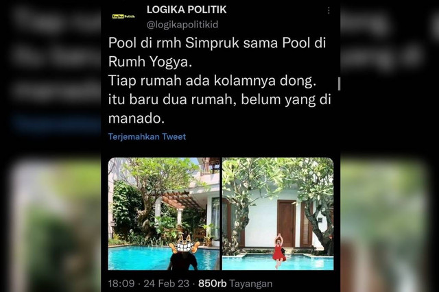 Akun twitter yang bongkar rumah hingga mobil mewah yang diduga milik Rafael Alun di Yogyakarta. Foto: istimewa.