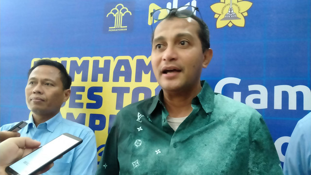 Wamenkumham Edward Omar Sharif Hiariej, saat berada Universitas Syiah Kuala (USK) Banda Aceh. Foto: Zuhri Noviandi/kumparan