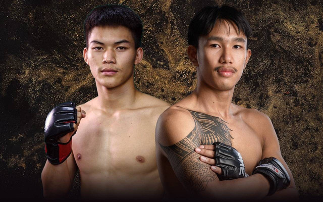 Rambolek Chor Ajalaboon (kiri) menghadapi Theeradet Chor Hapayak (kanan) dalam pertempuran puncak ONE Friday Fights 7. Foto: ONE Championship