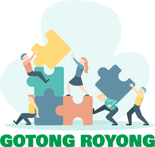 Gotong Royong Bangkit Bersama. Foto : Nurwahidin Hakim