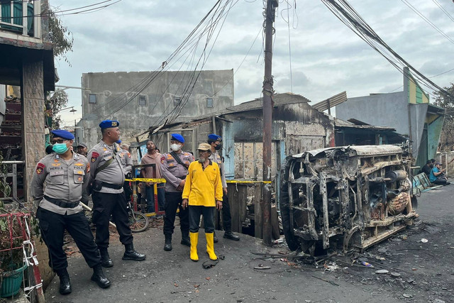 Situasi pascakebakaran Depo Pertamina Plumpang, di Rawa Badak Selatan, Koja, Jakarta, Sabtu (4/3). Foto:  Retyan Sekar Nurani/kumparan