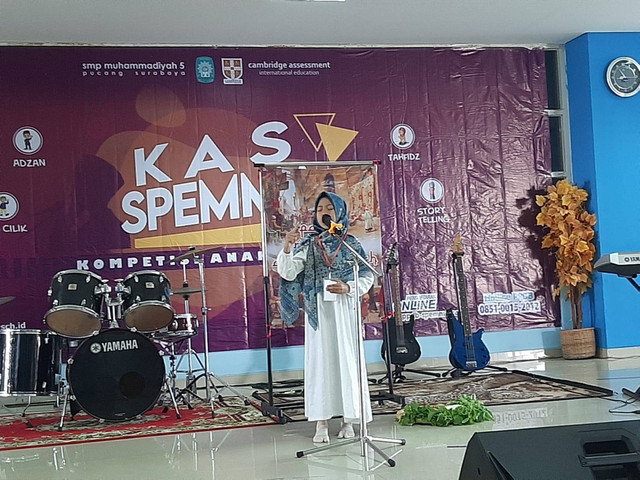 Salwa Habibah salah satu peserta Dai Cilik dari SD Muhammadiyah 1 Candi Labschool Umsida. Foto-foto: Amanah Nur Asiah/Basra