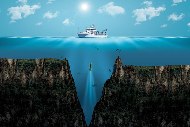 Ilustrasi palung terdalam di laut.  Foto: Shutterstock