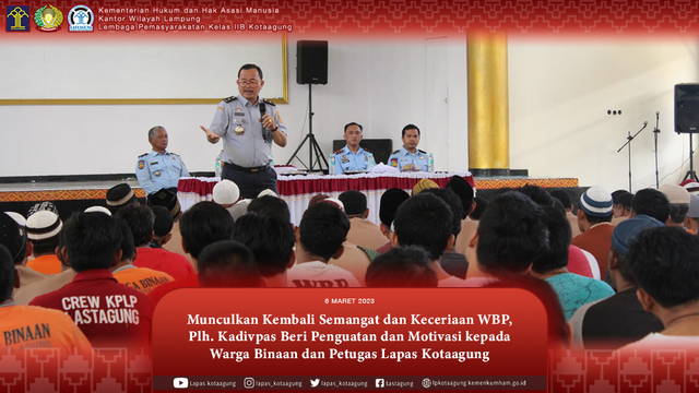 Plh. Kadivpas Berikan Penguatan kepada WBP Lapas Kotaagung (dok. Humas Lastagung)