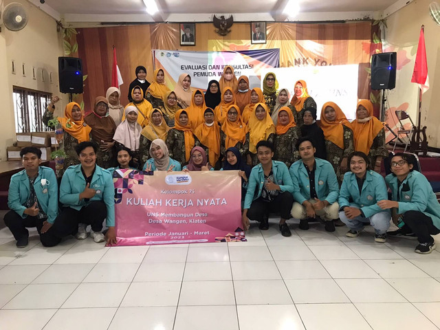 Kuliah kerja nyata mahasiswa Universitas Sebelas Maret (UNS) Surakarta, di Desa Wangen, Polanharjo, Klaten. (Sumber foto: dok kelompok KKN UNS)