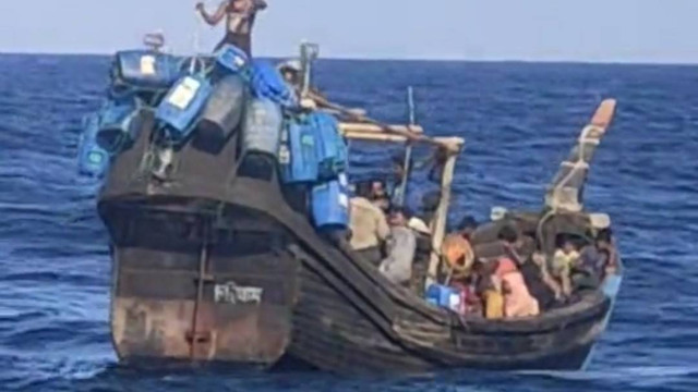 Kapal diduga milik pengungsi Rohingya terpantau nelayan. Foto: Tangkapan layar 