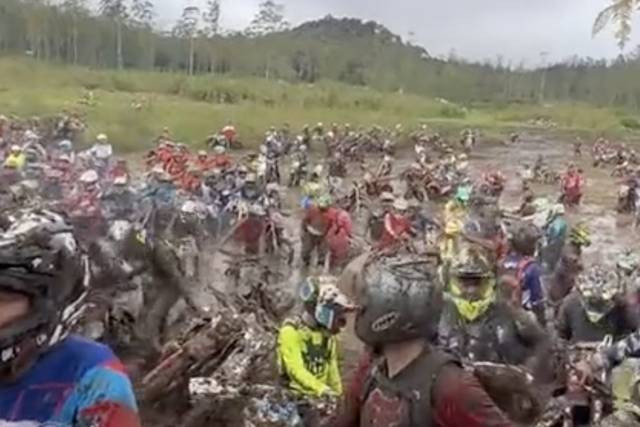 Tangkapan layar saat event motor trail di Ranca Upas, Kabupaten Bandung. Foto: Dok. Istimewa