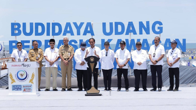 Presiden Jokowi resmikan tambak udang di Kebumen, Jawa Tengah. Foto: Sekretariat Presiden