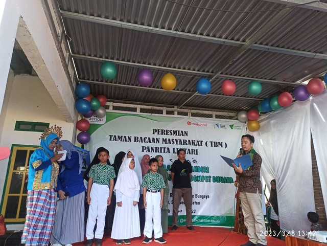 Taman Bacaan Masyarakat (TBM) Panrita Lestari merupakan karya gotong royong seluruh lapisan masyarakat melalui program Klaster Mandiri wilayah Kabupaten Gowa