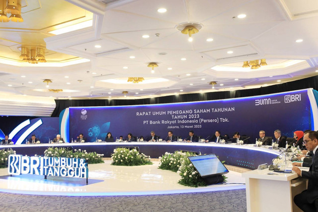 Rapat Umum Pemegang Saham Tahunan (RUPST) PT Bank Rakyat Indonesia (Persero) Tbk atau BRI, Senin (13/3/2023). Foto: BRI