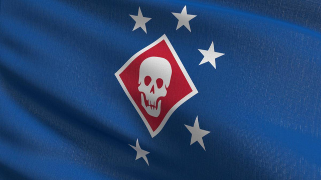 Marine Raiders, sumber : https://www.shutterstock.com/id/image-illustration/marine-raiders-flag-blowing-wind-3d-2054221043