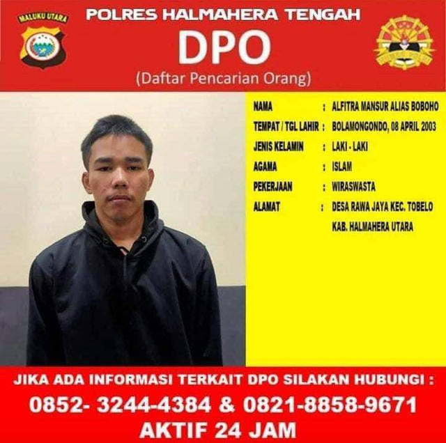 Salah satu pelaku yang kabur dari rutan Polres. Foto: Istimewa