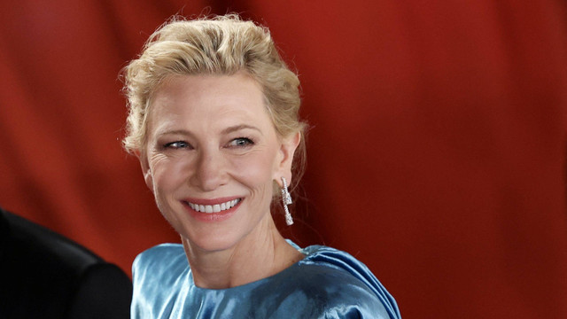 Cate Blanchett di Oscars 2023 di Hollywood, Los Angeles, California, AS, Minggu (12/3/2023). Foto: Aude Guerrucci/Reuters