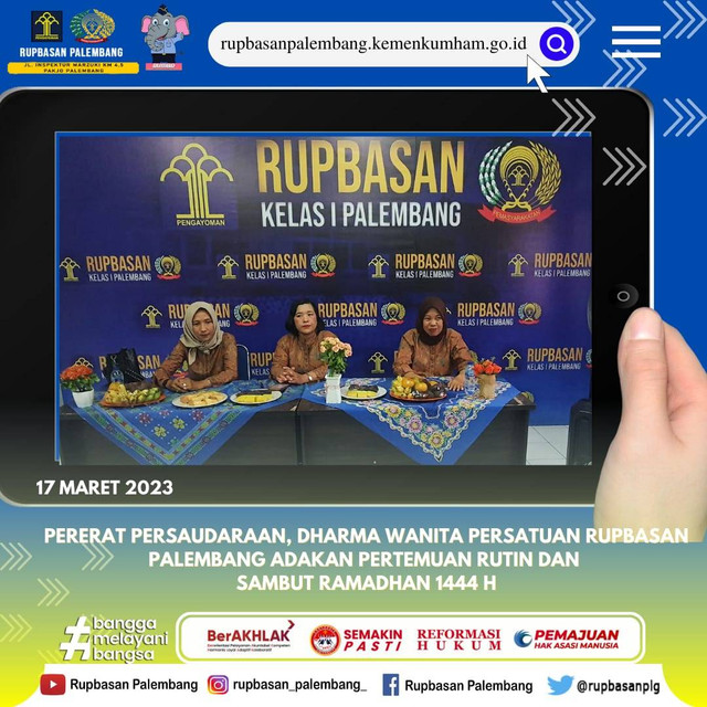 Pererat Persaudaraan, DWP Rupbasan Palembang Adakan Pertemuan Rutin