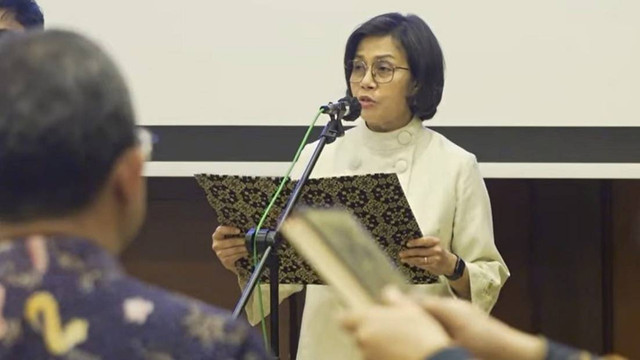 Sri Mulyani lantik pejabat kemenkeu. Foto: Dok. Istimewa