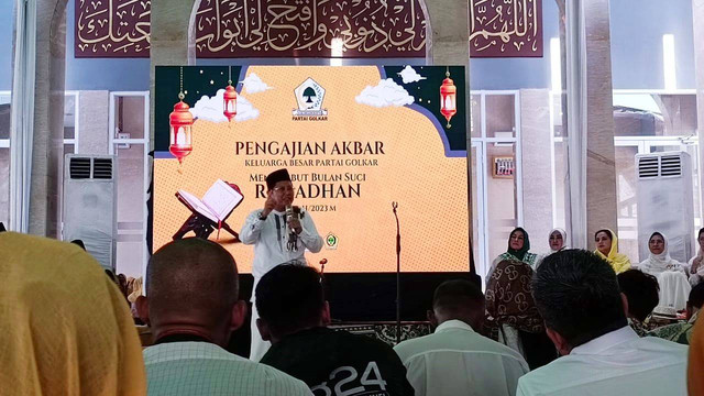 Ketua Dewan Dakwah MUI Cholil Nafis di pengajian Partai Golkar, Minggu (19/3/2023). Foto: Annisa Thahira Madina/kumparan
