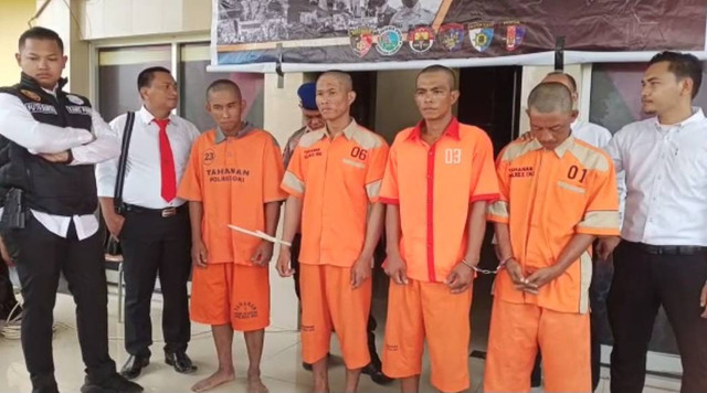 4 perompak kapal pengangkut kelapa sawit di OKI ditangkap polisi. (dok. Urban Id)