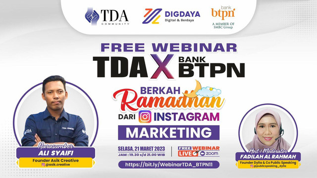 TDA X BTPN Gelar Webinar untuk Tingkatkan Penjualan di Bulan Ramadhan
