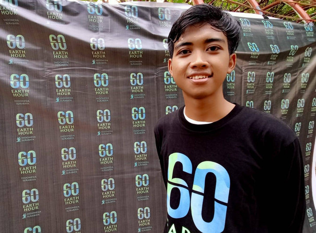 Inzaki Kurniawan Putra, Wakil Koordinator Divisi Korporasi Earth Hour Surabaya. Foto: Masruroh/Basra