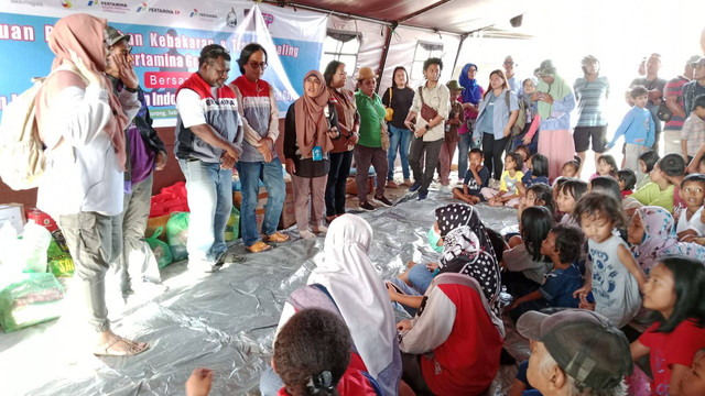 Pertamina group gandeng FJPI PBD berikan trauma healing untuk anak korban kebakaran, foto: Yanti/BalleoNEWS