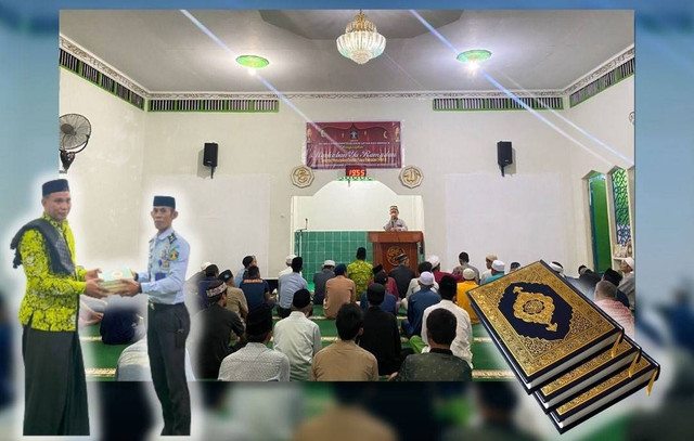 kasubsi bimkemaswat menerima sumbangan al-quran dari ketua yayasan rehab hati