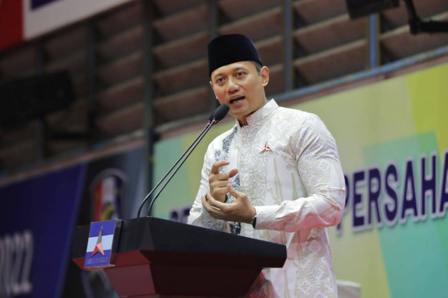 Ketua Umum Partai Demokrat Agus Harimurti Yudhoyono (AHY) di Cikeas, Jawa Barat, Sabtu (1/4). Foto: Partai Demokrat