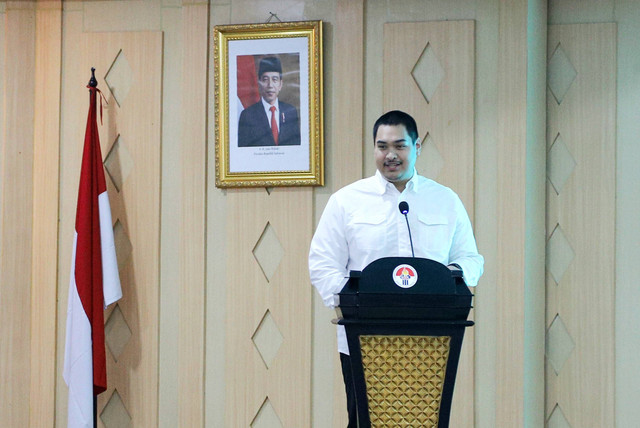 Ario Bimo Nandito Ariotedjo alias Dito Ariotedjo jelang sertijab Menpora di Wisma Kemenpora, Jakarta, Selasa (4/4/2023). Foto: Jamal Ramadhan/kumparan