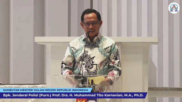 Mendagri Tito Karnavian memberikan sambutan saat menghadiri peresmian GKI Bogor Barat. Foto: Youtube/ GKI Pengadilan Bogor