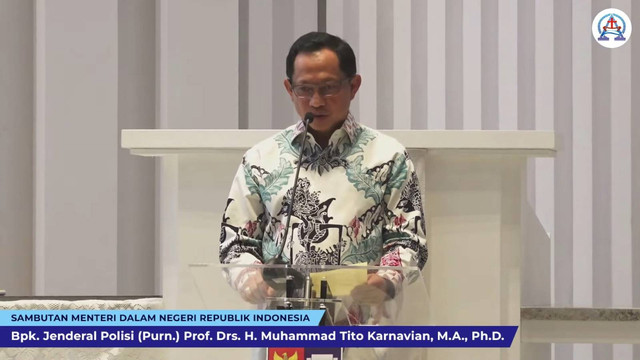 Mendagri Tito Karnavian memberikan sambutan saat menghadiri peresmian GKI Bogor Barat. Foto: Youtube/ GKI Pengadilan Bogor