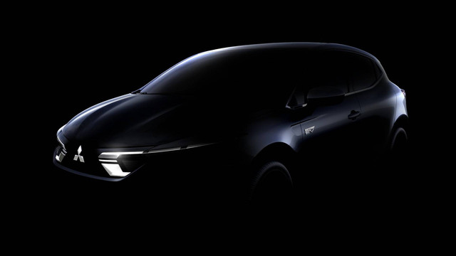 Teaser mobil terbaru Mitsubishi Colt, kembaran Renault Clio. Foto: Mitsubishi Motors