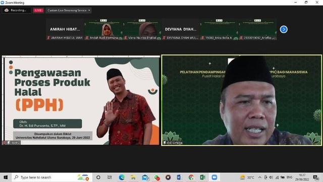 Pelatihan Pendamping Proses Produk Halal (PPH) bagi mahasiswa Unusa.