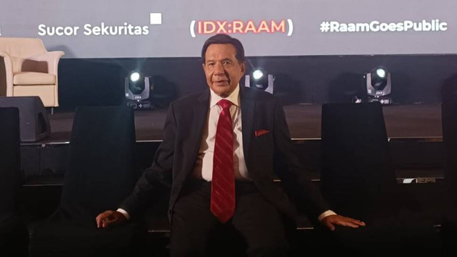 Founder Multivision Plus Raam Punjabi di The Westin Jakarta, Rabu (12/4/2023). Foto: Ghinaa Rahmatika/kumparan