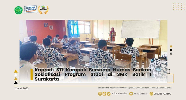 STI Bersama Humas Berikan Sosialisasi Program Studi di SMK Batik 1 Surakarta