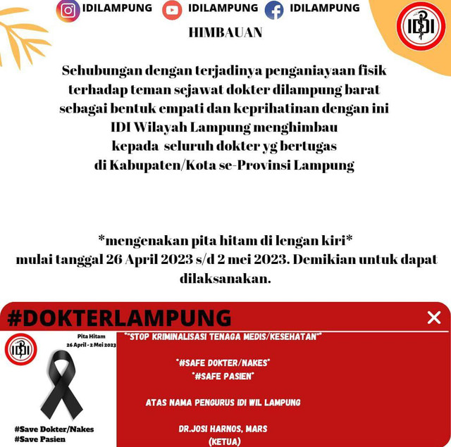 Poster himbauan IDI Lampung. | Foto: ist