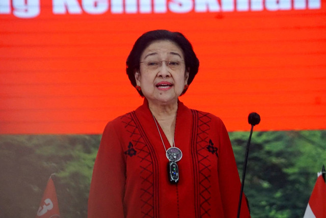 Ketum PDIP Megawati Soekarnoputi di DPP PDIP, Minggu (30/4/2023). Foto: Iqbal Firdaus/kumparan