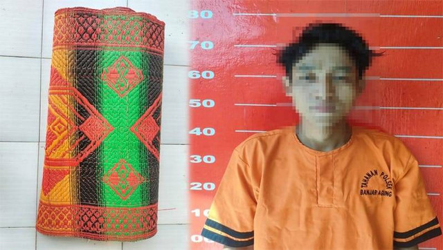 Pelaku berikut barang bukti yang diamankan. | Foto: Dok Polres Tulang Bawang