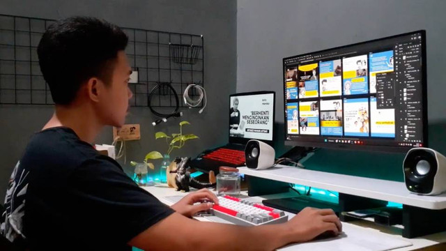 Ilustrasi WFH tim Ngomongin Uang. Foto: Ngomongin Uang