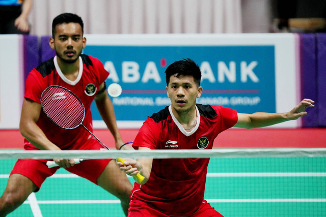 Tim Badminton Indonesia.  Foto: Cindy Liu/REUTERS