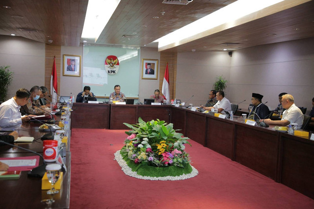 Audiensi KPK dengan Satgas TPPU di Gedung Merah Putih KPK, Kamis (11/5). Foto: KPK