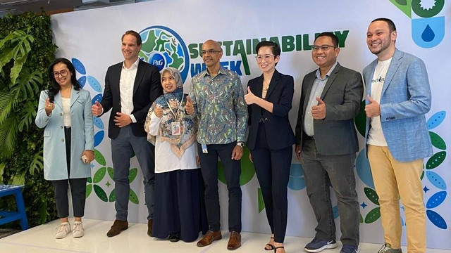 Konferensi pers Sustainability Week P&G, Senayan, Jakarta. Rabu (17/5/2023). Foto: Nabil Jahja/kumparan