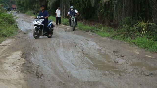 Ilustrasi jalan daerah yang rusak.
 Foto: Dok. PUPR