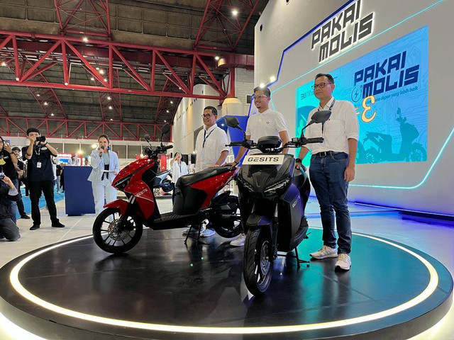 Motor listrik Gesits Raya E di PEVS 2023. Foto: Sena Pratama/kumparan
