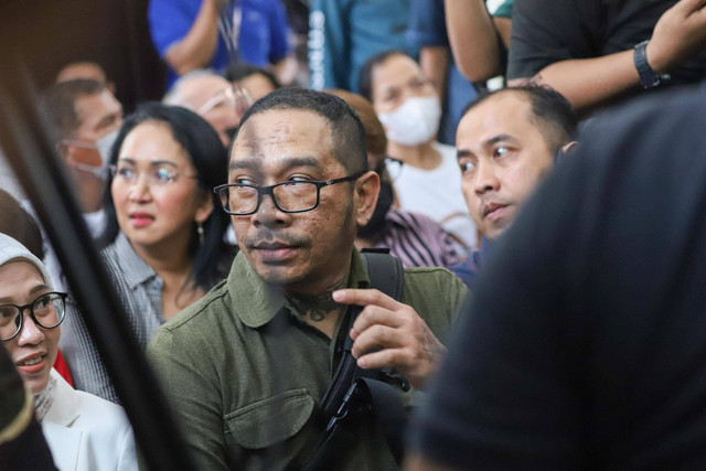 Ayah David Ozora hadir pada sidang perdana Mario Dandy di Pengadilan Negeri Jakarta Selatan, Selasa (6/6/2023). Foto: Jamal Ramadhan/kumparan