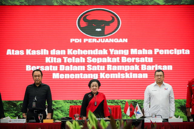 Suasana pertemuan politik antara Partai Perindo dan PDIP di DPP PDIP di Jakarta, Jumat (9/6/2023). Foto: Jamal Ramadhan/kumparan