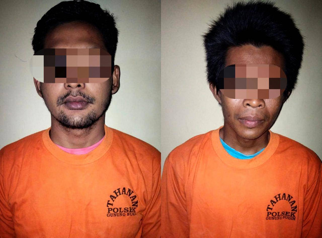 Dua karyawan Alfamart yang berhasil diamankan. | Foto: Dok Polres Lampung Tengah
