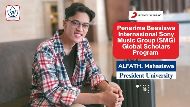Maharsyalfath Maulasufa mahasiswa jurusan Sistem Informasi President University penerima beasiswa internasional Sony Music Group (SMG) Global Scholars, Institute of International Education