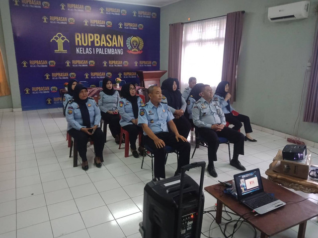 Jajaran Rupbasan Palembang Ikuti Workshop Penguatan Pemberantasan Pungli di Lingkungan Kemenkumham secara Daring