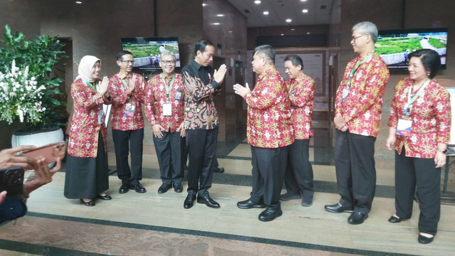 Presiden Joko Widodo menghadiri Rakornas Wasin 2023 BPKP, Rabu (14/6/2023). Foto: Nadia Riso/kumparan