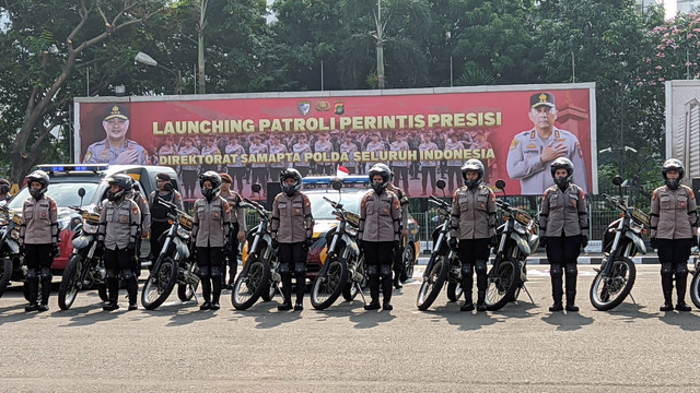 Peluncuran Patroli Perintis Presisi seluruh Indonesia di Polda Metro Jaya, Rabu (14/6/2023).  Foto: Jonathan Devin/kumparan