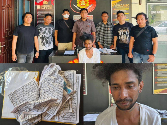 Pria bernama Riyan di Lubuklinggau yang merobek dan membuang Al-quran ke wetafel. (ist)